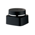 Pot de crème en plastique Sqaure noir mat 30 ml 50 ml